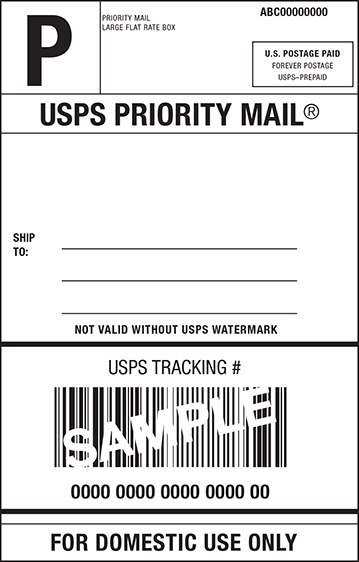 Priority Mail 统一邮资法定信封标签